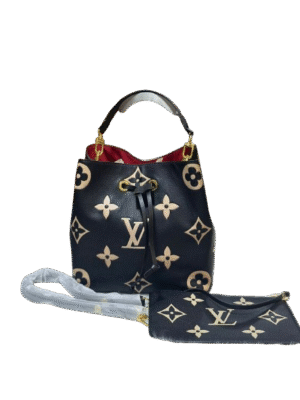 Louis Vuitton Monogram Black Bucket Bag - Premium Replica with Pouch